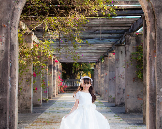 Little girl in white dress