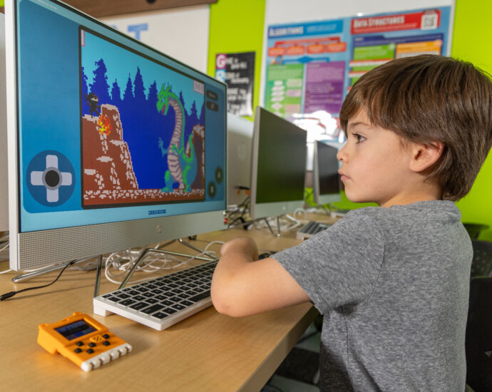 Child working on computer
