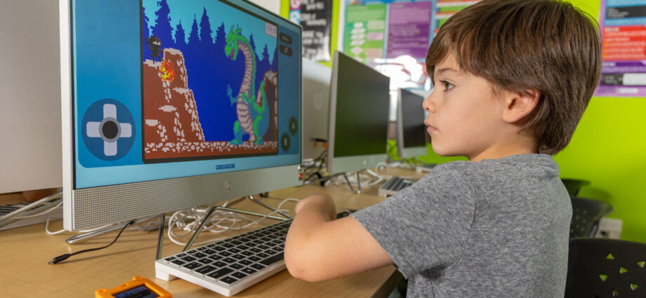 Child working on computer